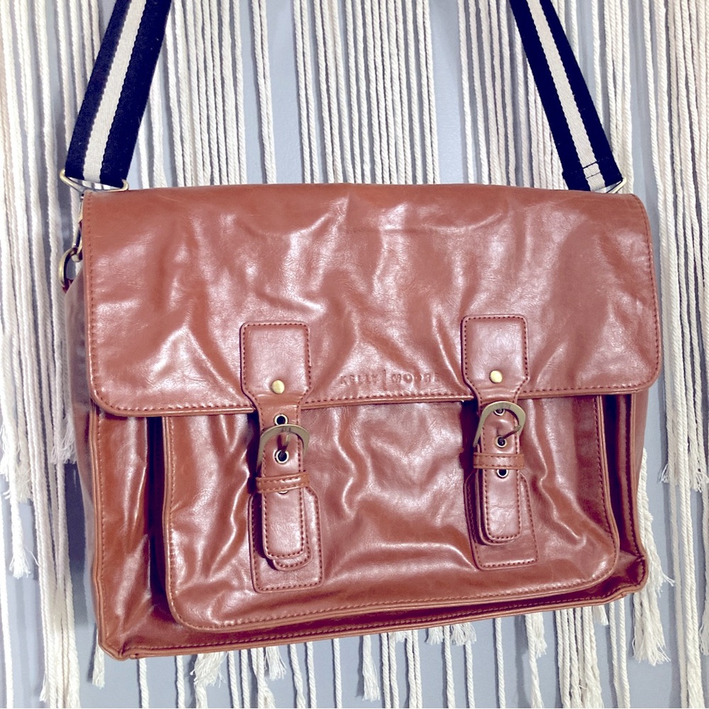 Kelly Moore + A Beautiful Mess Brown Camera Diaper Messenger Bag